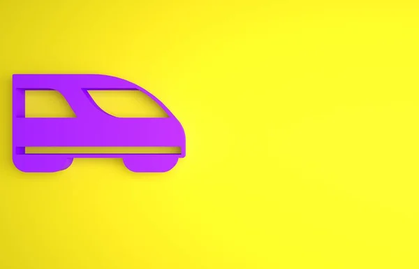 Фиолетовый Значок Высокоскоростного Поезда Выделен Желтом Фоне Железнодорожный Железнодорожный Туризм — стоковое фото