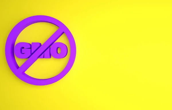 Фіолетовий Gmo Був Ізольований Жовтому Тлі Генетично Модифікований Організм Акронім — стокове фото