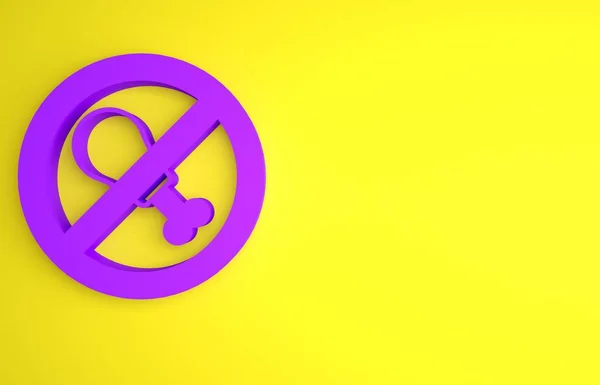 Lila Kein Fleisch Symbol Auf Gelbem Hintergrund Kein Fast Food — Stockfoto