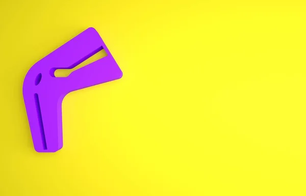 Фіолетова Піктограма Болю Кісток Ізольована Жовтому Тлі Ортопедичний Медик Хвороби — стокове фото
