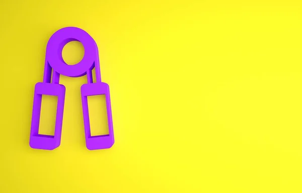 Ікона Фіолетового Спорту Ізольована Жовтому Тлі Спортивне Обладнання Концепція Мінімалізму — стокове фото