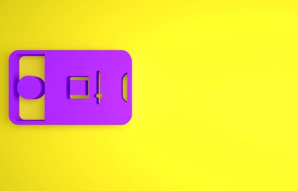 Teléfono Móvil Púrpura Con Icono Cámara Marco Grabación Aislado Sobre — Foto de Stock