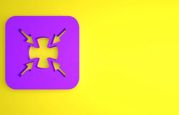Purple Target Financieel Doel Concept Pictogram Geïsoleerd Gele Achtergrond Symbolische — Stockfoto