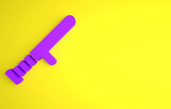 Фіолетовий Поліцейський Гумовий Бетон Ізольований Жовтому Тлі Колючий Труп Поліцейський — стокове фото