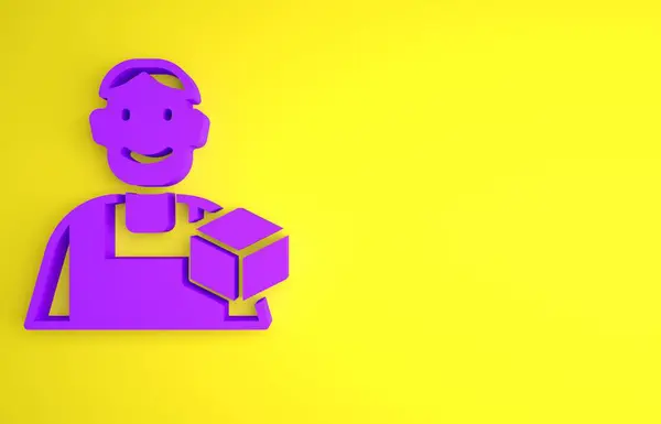 Фіолетова Піктограма Графічного Дизайнера Ізольована Жовтому Тлі Концепція Мінімалізму Ілюстрація — стокове фото