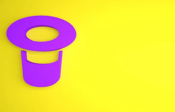 Иконка Фиолетовой Магии Желтом Фоне Фокус Таинственная Развлекательная Концепция Концепция — стоковое фото