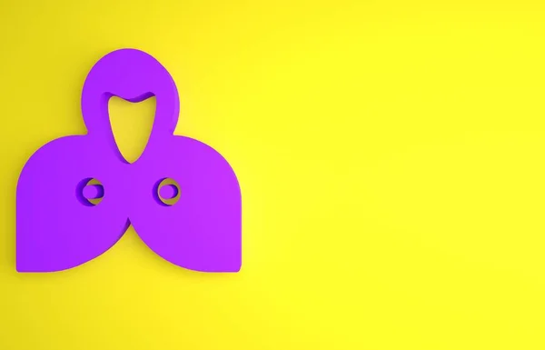 Фіолетова Мантія Плащ Значок Мису Ізольовані Жовтому Тлі Чарівний Плащ — стокове фото