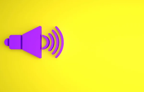 Volumen Del Altavoz Púrpura Símbolo Sonido Voz Audio Icono Música —  Fotos de Stock
