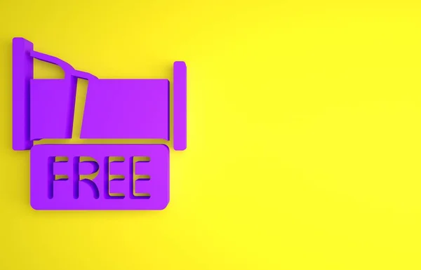 Фиолетовый Значок Free Stay House Изолирован Желтом Фоне Концепция Минимализма — стоковое фото