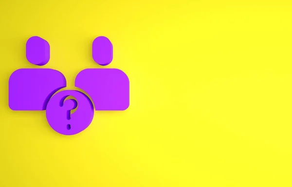 Icono Relación Complicada Púrpura Aislado Sobre Fondo Amarillo Mala Comunicación —  Fotos de Stock