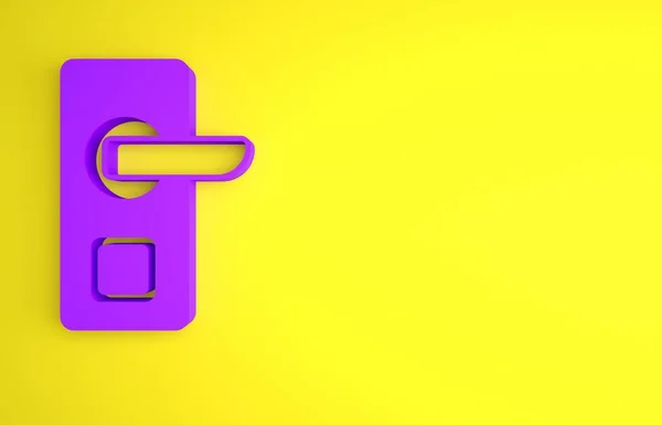 Purple Digital Door Lock Wireless Technology Unlock Icon Isolated Yellow — Stock Photo, Image