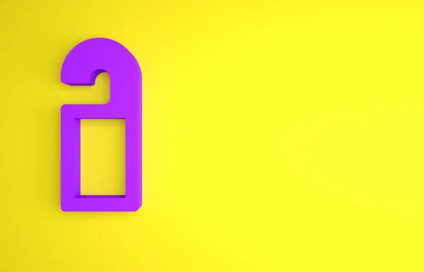 Púrpura Por Favor Molestar Icono Aislado Sobre Fondo Amarillo Etiquetas — Foto de Stock