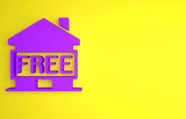 Purple Shelter Für Obdachlose Ikone Isoliert Auf Gelbem Hintergrund Notunterkünfte — Stockfoto