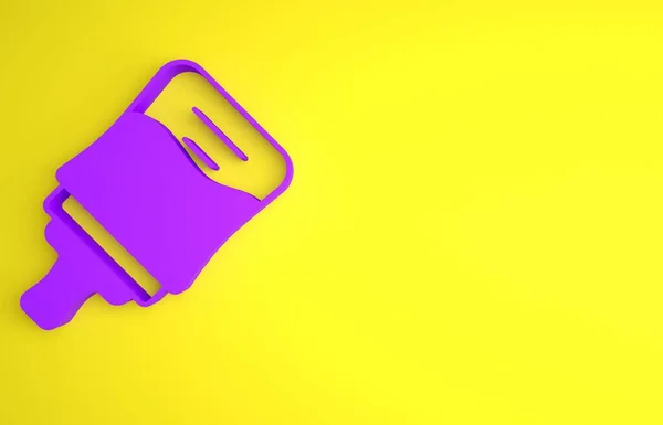 Фіолетова Іконка Дитячої Пляшки Ізольована Жовтому Тлі Піктограма Пляшки Годування — стокове фото