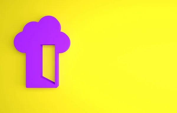 Иконка Базы Данных Purple Cloud Выделена Желтом Фоне Концепция Облачных — стоковое фото
