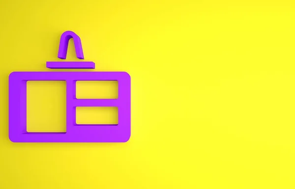 Значок Фіолетового Ідентифікатора Ізольовано Жовтому Тлі Він Може Бути Використаний — стокове фото