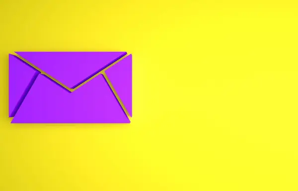 Purple Mail Mail Icon Isolated Yellow Background Envelope Symbol Mail — Stock Photo, Image