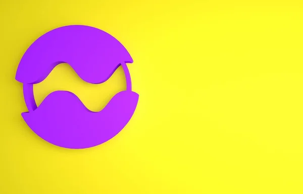 Purple Planet Εικονίδιο Απομονώνονται Κίτρινο Φόντο Μινιμαλιστική Έννοια Εικονογράφηση — Φωτογραφία Αρχείου