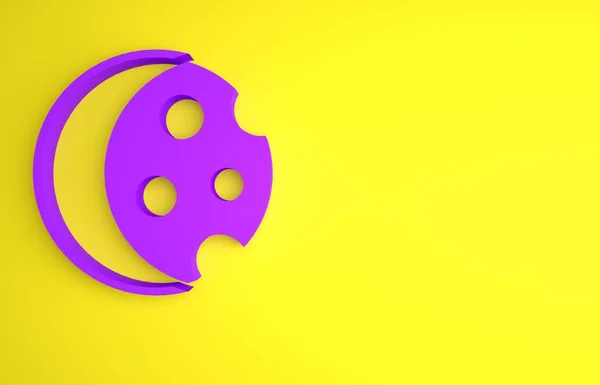 Фіолетове Затемнення Значка Сонця Ізольовано Жовтому Тлі Загальне Сонарне Затемнення — стокове фото