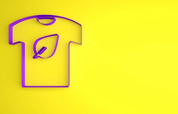Camisa Vegana Púrpura Icono Aislado Sobre Fondo Amarillo Concepto Minimalista — Foto de Stock