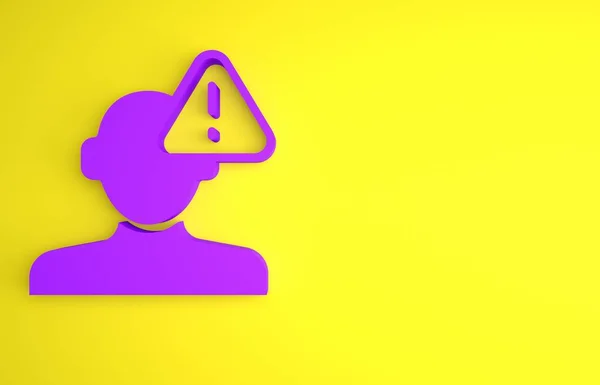 Purple Βρίσκοντας Ένα Πρόβλημα Στην Εικόνα Ψυχολογίας Απομονώνονται Κίτρινο Φόντο — Φωτογραφία Αρχείου