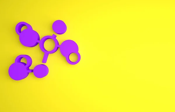 Icono Fórmula Química Púrpura Aislado Sobre Fondo Amarillo Hexágono Abstracto — Foto de Stock