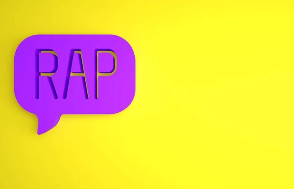 Icono Música Purple Rap Aislado Sobre Fondo Amarillo Concepto Minimalista — Foto de Stock