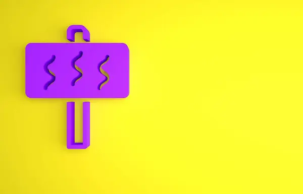 Пурпурова Сауна Ізольована Жовтому Тлі Концепція Мінімалізму Рендеринг — стокове фото