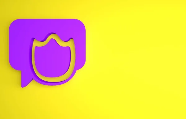 Ikona Purple Speech Bublina Chat Izolované Žlutém Pozadí Ikona Zprávy — Stock fotografie