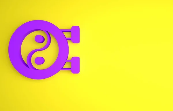 Lila Yin Yang Symbol För Harmoni Och Balans Ikon Isolerad — Stockfoto