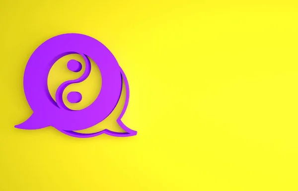 Purple Yin Yang Símbolo Armonía Equilibrio Icono Aislado Sobre Fondo —  Fotos de Stock