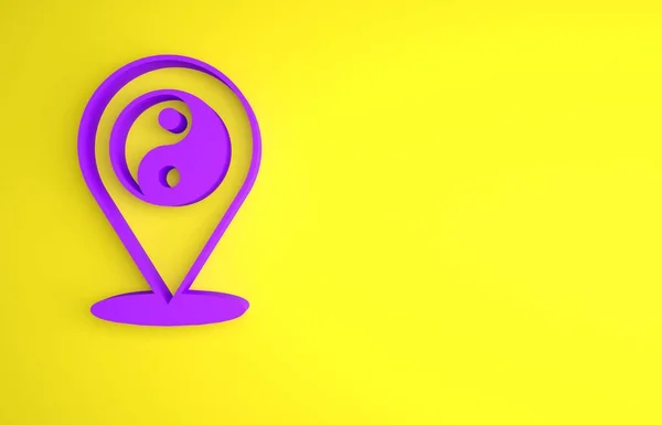Purple Yin Yang Símbolo Armonía Equilibrio Icono Aislado Sobre Fondo — Foto de Stock