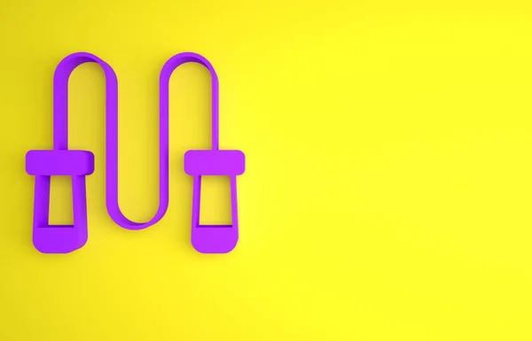 Purple Jump Rope Icon Isolated Yellow Background Skipping Rope Sport — Stock Photo, Image
