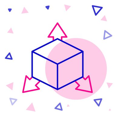 Beyaz arkaplanda Isometric küp simgesi izole edildi. Geometrik küp katı simge. 3 boyutlu kare işareti. Kutu sembolü. Renkli taslak konsepti. Vektör