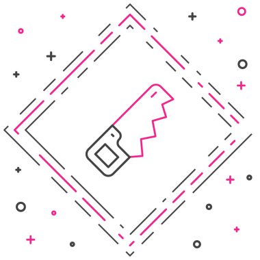 Çizgi El beyaz arkaplanda izole edilmiş bir simge gördü. Renkli taslak konsepti. Vektör