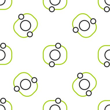 Çizgi Güneş Sistemi simgesi beyaz arkaplanda izole edilmiş kusursuz desen. Gezegenler yıldızın etrafında dönerler. Vektör