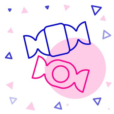 Çizgi Şekeri simgesi beyaz arkaplanda izole edildi. Mutlu Noeller ve mutlu yıllar. Renkli taslak konsepti. Vektör