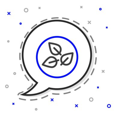 Çay yaprağı simgesi beyaz arkaplanda izole edildi. Çay yaprakları. Renkli taslak konsepti. Vektör