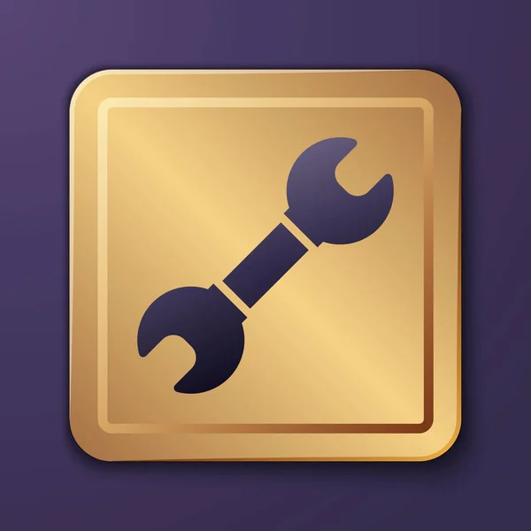 Purple Wrench Spanner Icon Isolated Purple Background Spanner Repair Tool — Stok Vektör