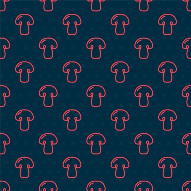 Kırmızı çizgi mantar ikonu kırmızı çizgi arkaplanını izole etti. Vektör.