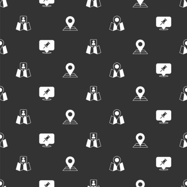 Katlanmış haritayı konum işaretleyici, pimi it ve pürüzsüz desen ile ayarla. Vektör