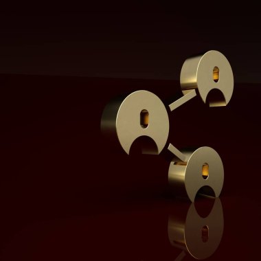 Altın Kanka ya da en iyi arkadaş kahverengi arka planda sonsuza dek izole edilmiş bir ikon. Minimalizm kavramı. 3 Boyutlu resimleme.