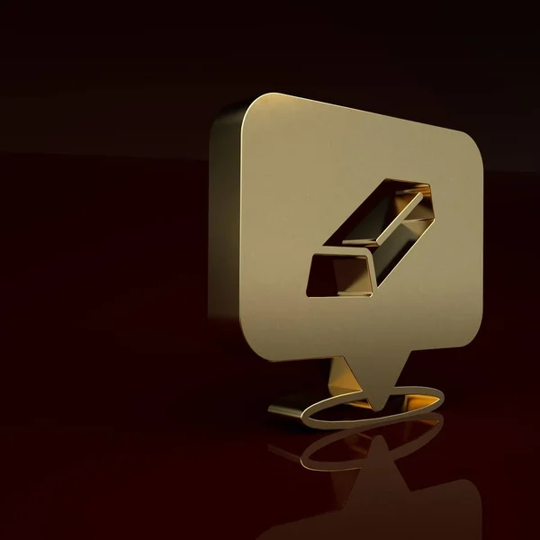 Gold Gold bars icon isolated on brown background. Banking business concept. Minimalism concept. 3D render illustration.
