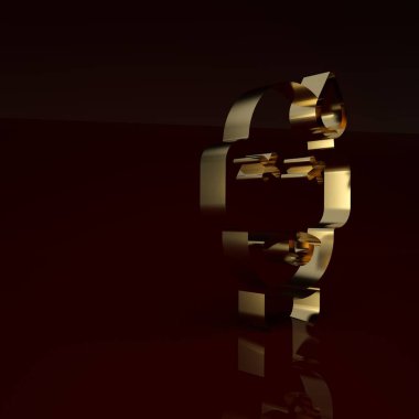 Altın Adam zehirlenmesi simgesi kahverengi arka planda izole edildi. Minimalizm kavramı. 3 Boyutlu resimleme.