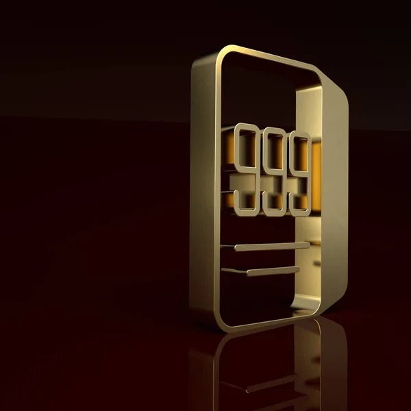 Gold Gold bars 24k icon isolated on brown background. Banking business concept. Minimalism concept. 3D render illustration.