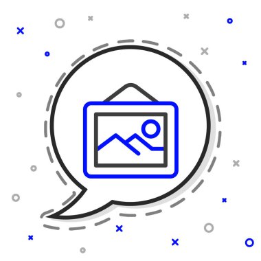 Çizgi Resim manzara simgesi beyaz arkaplanda izole edildi. Renkli taslak konsepti. Vektör.