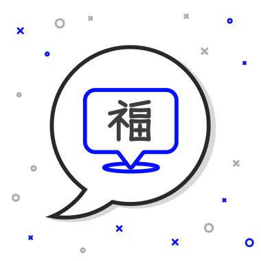 Çin Yeni Yıl çizgisi simgesi beyaz arkaplanda izole edildi. Renkli taslak konsepti. Vektör.