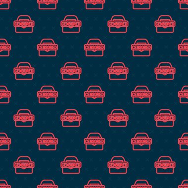 Kırmızı çizgi sansürlenmiş pul simgesi siyah arkaplanda izole edilmiş. Vektör.