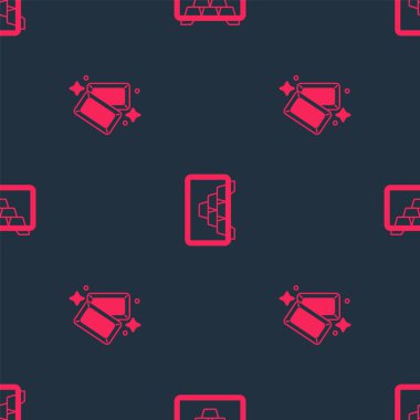 Altın külçeleri ve altınları kusursuz bir şekilde yerleştirin. Vektör.