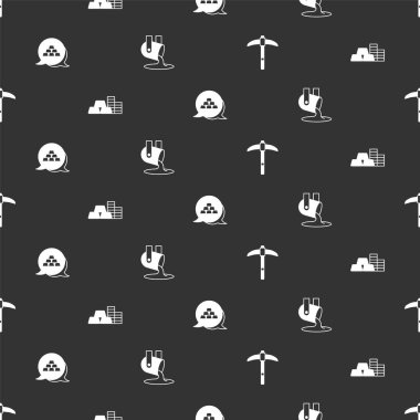 Altın külçeli Altın Kazma sikkesi ve pürüzsüz desen üzerine erimiş eritme dökülüyor. Vektör.